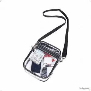 여름 시원한 투명 PVC 미니 크로스백 데일리 폰백 비치 여행 숄더백