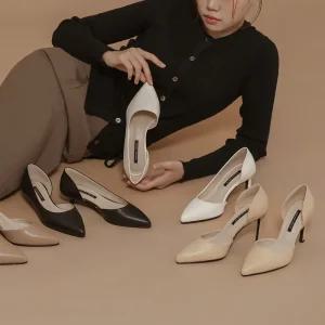 SOVO [소가죽VER.] 리에크 사이드오픈 스틸레토힐 5cm 7cm 9cm