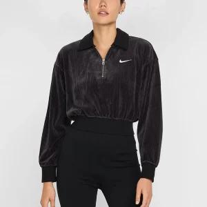 나이키 여성 코듀로이 집업 벨벳 아노락 블랙 DQ5939-104