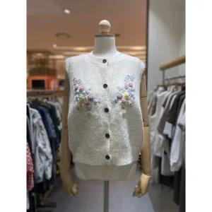 [러브앤쇼](천안아산점)플라워패치 버튼 니트베스트 GCFJGKV02