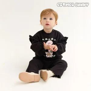 [에스더버니리틀] 플라워하트프릴부츠컷상하복