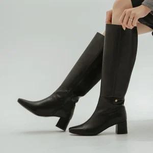 SOVO 보니트 스퀘어 롱부츠 5cm