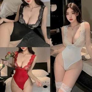 2개 꽃망사올인원 코레 섹시 망사 란제리 언더 성인용