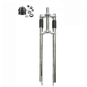 CD OWER 자전거 포크 26인치 트리플 트리 1-1/8인치 스레드리스 논 서스펜션 포크, 더블 숄더 장착 26x3.5 팻 타이어