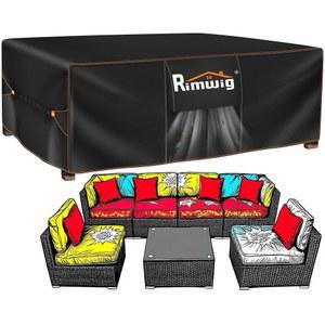 초대형 파티오 가구 세트 커버 방수, 야외 클리어런스, 단면 소파 커버, 외부 테이블 의자 직사각형 헤비 듀티 110인치 L x 57인치 W 28인치
