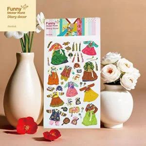 [브이와이][VCMQ8W5B]한복 금박 한지 다이어리데코 스티커 Z829