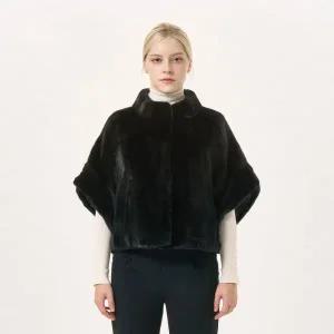 [진도모피](강남점)하프 슬리브 밍크 케이프 (CFJ021)