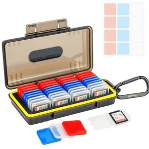 36개의 SD SDXC SDHC 카드를 위한 36팩 개별 투명 플라스틱 메모리 카드 홀더가 있는 키오라포토 케이스, 라벨이 부착된 방수 충격 방지 먼지 휴대용 보관 보호기