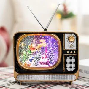 아트박스/플라워트리 크리스마스 TV 워터오르골 고급 LED 대형장식 30x20cm