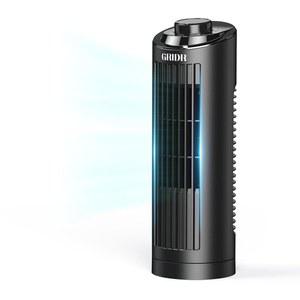 침실용 GRIDR 타워 선풍기(2025년 신제품), 3단 속도의 조용한 안전 블레이드리스, 80 진동의 휴대용 책상, 빠른 냉방, 공간 절약, 가정용 책상용 13인치 테이블 선풍기