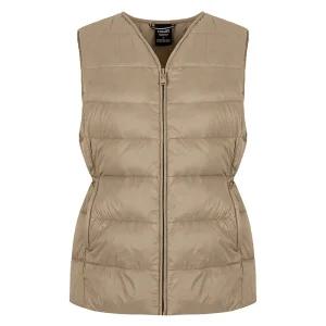 밀레 가볍고 따뜻한 오리털 덕다운 브이넥 경량 여성 패딩조끼 베스트