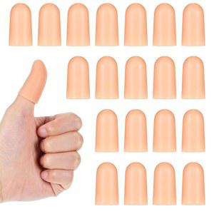 JJUNW 20개 핑거 코트 실리콘 프로텍터 엄지 보호대 손가락 붕대 건성 피부 갈라짐 반창고 습진 관절염용 커버