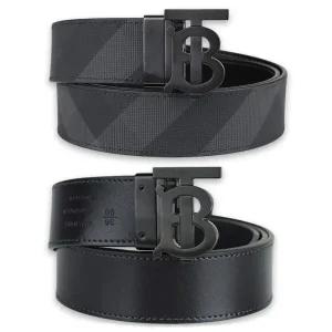 [버버리] 남성 리버시블 체크 레더 TB 양면 벨트 8065339