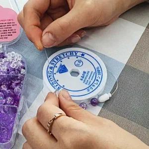 우레탄 줄 비즈 키링 투명 재료 팔찌 만들기 0.8mm 우레탄 줄 비즈 공예 키링 재료 악세사리 부자재