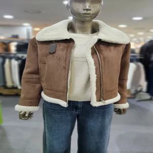 시슬리/애플아울렛/넥 버클 집업 인조 무스탕 SA LEC1561