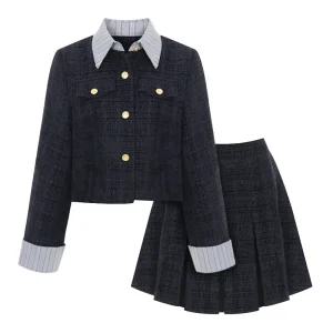 [샐리] 레이어드자켓플리츠밴딩스커트세트_I5D-CSE008