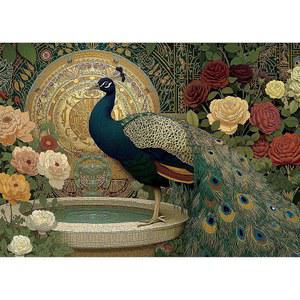 1000피스 퍼즐, 빅토리아 로즈 가든 직소 빈티지 피콕 퍼즐 1000피스, 창의적인 게임 및 선물 어려운 꽃 홈 데코(27.5