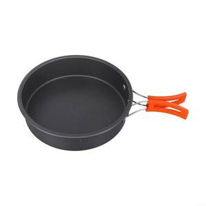 에미프 캠핑 프라이팬 야외 접이식 논스틱 조리기구 세트 알루미늄 요리 냄비 프라이팬, 여행용 하이킹 피크닉용 휴대용 가방 포함 (소형)