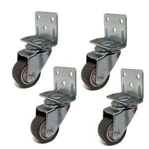 측면고정 L자형 저소음바퀴 1인치 4개입 캐스타 회전바퀴 이동식 소형 서랍장 사이드 가구 책상 아기침대
