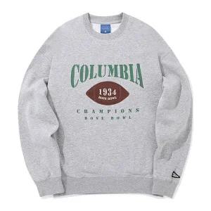 컬럼비아유니버시티기모맨투맨 공용 세미오버핏 가을 겨울 긴팔 스웨트 티셔츠 그레이 RB010