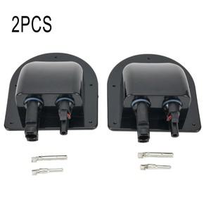 태양광 패널 이중 구멍 와이어 케이블 입구 글랜드 실링 박스 곡선 커넥터, RV 캐러밴 모터홈 보트용 방수