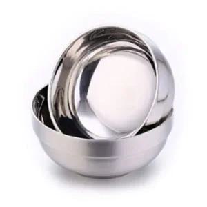 스텐 냉면 그릇 밥그릇 면기 라면 이중 스텐 그릇 덮밥 16cm 가벼운 위생적 깔끔한 내구성 피크닉 국그릇