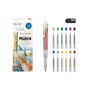 펜텔 아트 멀티 클리어 펜 8색 색연필 XPH804ST 8 샤프