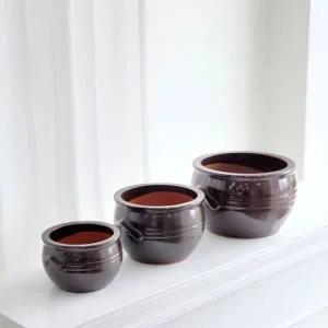 [셀러에이드]ksr 엔티크 옹기 낮은단지 화분 1호 15x10cm