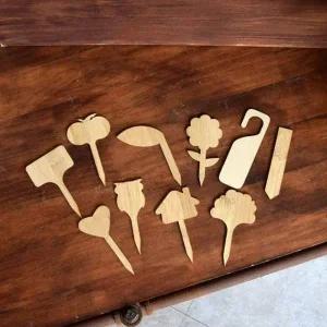 [셀러에이드]ksr 화분 데코레이션용 우드 이름표 10cm 대나무 새싹