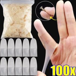 실리콘손가락골무 투명 손가락 슬리브 초박형 서리로 덥은 미끄럼 방지 먼지 방지 장갑 손톱 보호 손가락 슬리브 야외 작업 라텍스 장갑