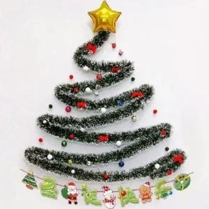 크리스마스 눈꽃 모루장식 카페장식 연말카페 장식 벽 눈꽃모루 데코 컬러풀모루 반짝이모루 트리가랜드