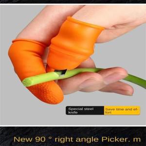 엄지 커터 분리기 손가락 수확 칼 보호 끝 고무 커버 야채 따기 장치 가정 원예 도구 1개