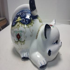 일본 도자기 고양이 가로21cm 무게1kg 골동품/수집품/도자기