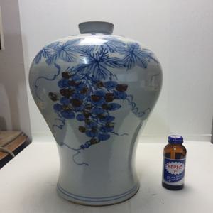 송대 초대형 청화백자 포도문 대매병 높이40cm 무게6.5kg 골동품/수집품/도자기