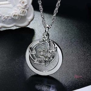 화려한 휴대용 장미 실버 확대경 지르코니아 목 패션 확대경목nop167