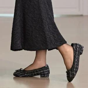ARUAR 리본 트위드 여성구두 3cm_AS25FL003BK