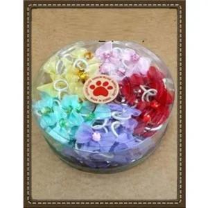 고양이모자 강아지 머리핀 레인보우 망사 원큐빅1통100개 강아지머리핀