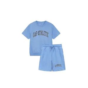 [갭키즈][키즈 남아 6-16세] 로고 그래픽 액티브 맨투맨 & 밴딩쇼츠 5213227014051