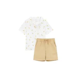 [갭키즈][토들러 남아 2-5세] 파인애플 패턴 포켓 셔츠 & 코튼 쇼츠 5223220001001