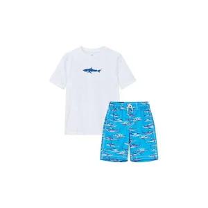 [갭키즈][키즈 남아 6-14세] 숏 슬리브 샤크 래쉬가드 & 쇼츠 5213160011001