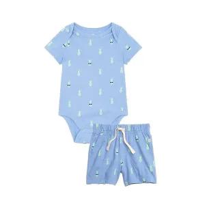 [갭키즈][베이비 남아 0-24개월] 숏 슬리브 프린트 바디수트 & 밴딩 쇼츠 5233234011052