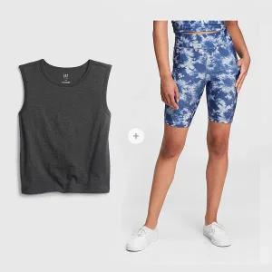 [갭키즈]조카선물[TEEN 여아 8-18세] 코튼 슬럽 탱크탑 & 타이다이 쇼츠 5211226714099