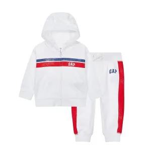 [갭키즈]백일/돌 선물 [베이비 남아12-24개월]라인 그래픽 이어 후드집업세트 5231234021001