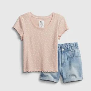 [갭키즈]조카 선물 [TEEN 여아 8-18세] 플라워 패턴 와플 조직 티셔츠 세트 5211132701053