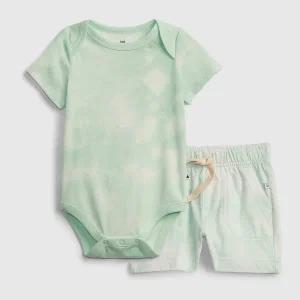 [갭키즈]백일/돌 선물 [베이비 남아6-24개월] 패턴드 숏 슬리브 바디수트 세트 5231243053041