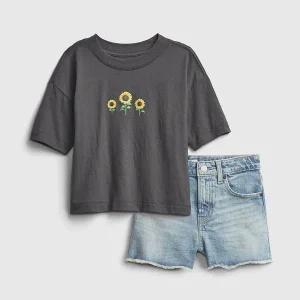 [갭키즈]조카 선물 [TEEN 여아 8-18세] 해바라기 그래픽 크루넥 티셔츠 셔츠 5211132691053