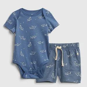 [갭키즈]백일/돌 선물 [베이비 남아6-24개월] 패턴드 숏 슬리브 바디수트 세트 5231143094054