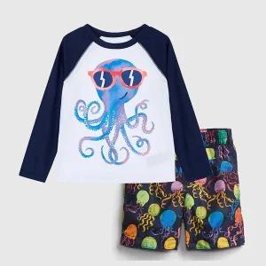 [갭키즈]조카선물 [토들러 남아 3-5세] 옥토퍼스 그래픽 래쉬가드 상하의 세트 5221161002051