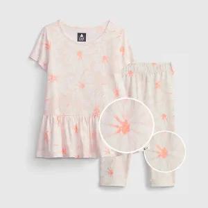 [갭키즈]조카 선물 [토들러여아 18개월-5세]패턴 숏 슬리브 티셔츠&래깅스 세트 5221234523064