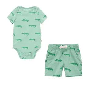 [갭키즈] 20년 SPRING [베이비 남아 0-24개월]크로커다일 패턴 바디수트 세트 5230143063041